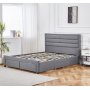 Sengeramme med oppbevaring inkludert hodegavl 160 x 200 cm gr�