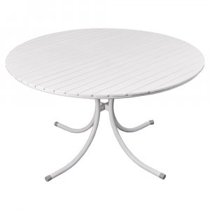 Rund uteserveringsgruppe Holmsund bord �130 cm hvit