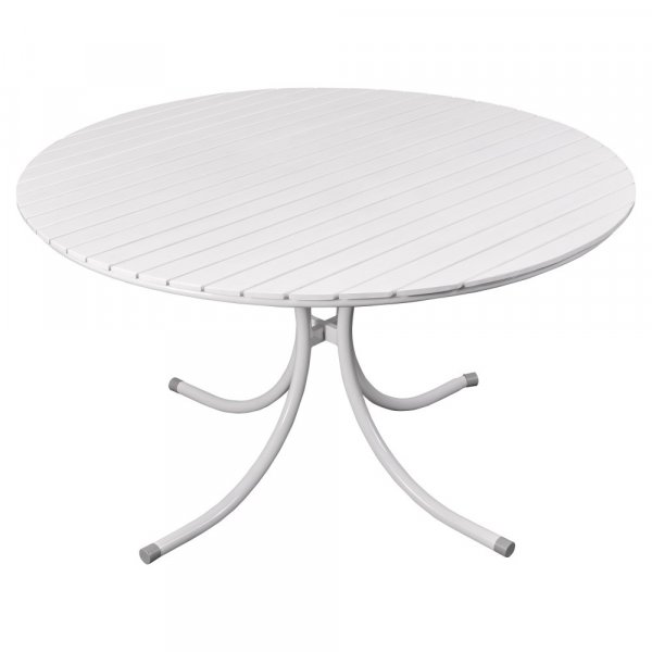 Rund uteserveringsgruppe Holmsund bord �130 cm hvit