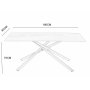 Jupiter spisebord - 180x90 cm - Hvit marmorplate i keramikk