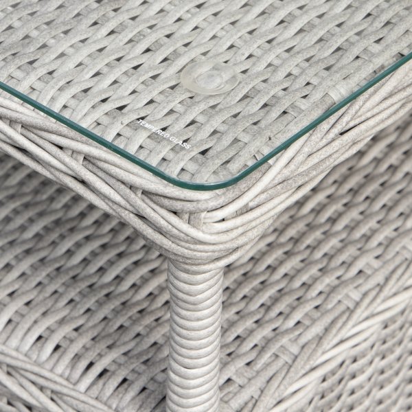 Tor sidebord 48x48 cm i gr syntetisk rotting + Tekstilimpregnering for utembler