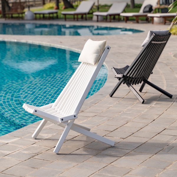 Calcutta solseng med nakkepute - Hvit Calcutta solseng med nakkepute - Hvit