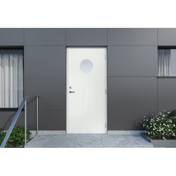 Moa ytterdr med klarglass + Karmskruepakke