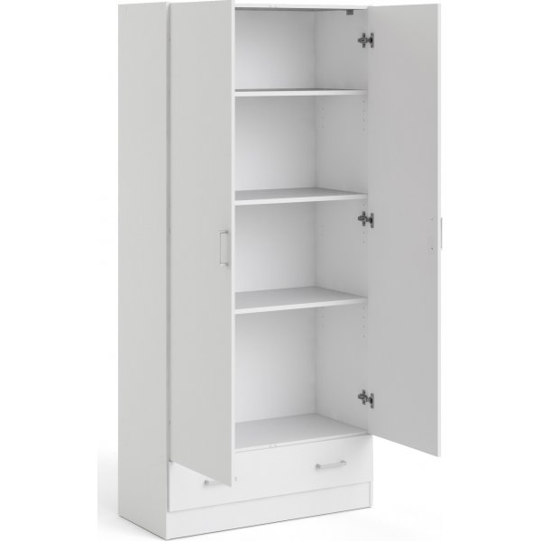 Hvit Space-garderobe, 80 cm bred og 170,5 cm høy Hvit Space-garderobe, 80 cm bred og 170,5 cm høy