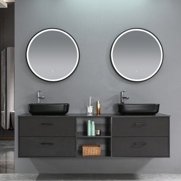 Baderomsmbler Luxern - Mrkt tre | 180 cm + Toalettpapirholder