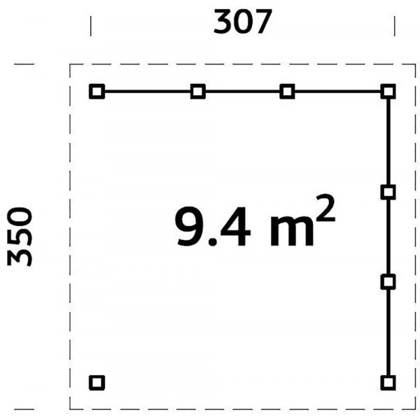 Modular Garden Paviljong 9,4m² med planker er - Hvitlakkert Modular Garden Paviljong 9,4m² med planker er - Hvitlakkert