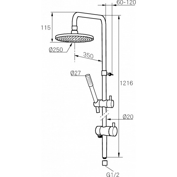 Mora Inxx Shower System S5 - Med tak og hånddusj Mora Inxx Shower System S5 - Med tak og hånddusj