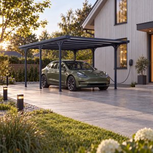 Frittst�ende carport Andy B - 502x313 cm byggesett i aluminium og metall