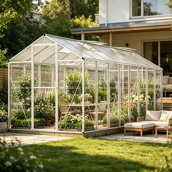 Drivhus Harmony Gardeney 8,7 m� frittst�ende aluminiums-polykarbonat