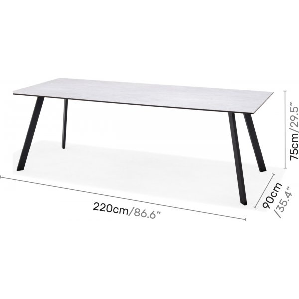 Livsstil Hage Opal utegruppe med 220 cm langt spisebord og 6 spisestoler - Gr / Tau