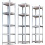 Tre oppbevaringshyller i galvanisert st�l - 40�40�180 cm