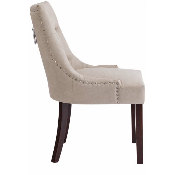 Tuva stol beige med brune ben