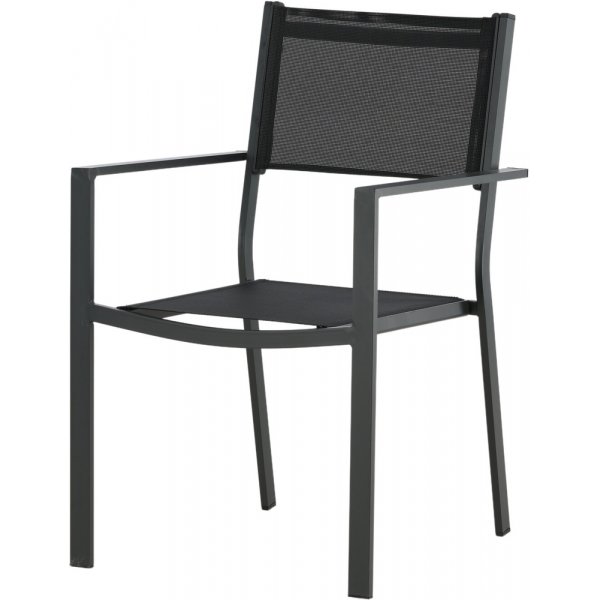 Chania stabelbar utendrs spisestuestol - Svart + Tekstilimpregnering for utembler