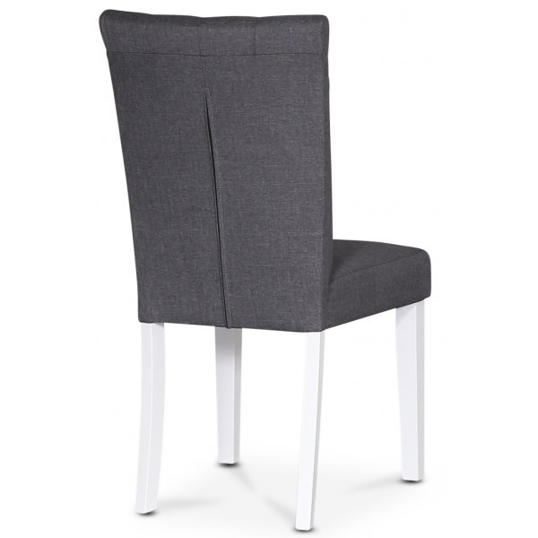 Stol i grått stoff med hvite ben - Crocket Stol i grått stoff med hvite ben - Crocket