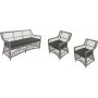 Provence 3-seters sofa med 2 lenestoler i kunstrotting + Tekstilimpregnering for utembler