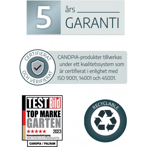 Canopia Harmony Polycarbonate Drivhus 3,4 m² - Mørk grått/klart glass Canopia Harmony Polycarbonate Drivhus 3,4 m² - Mørk grått/klart glass