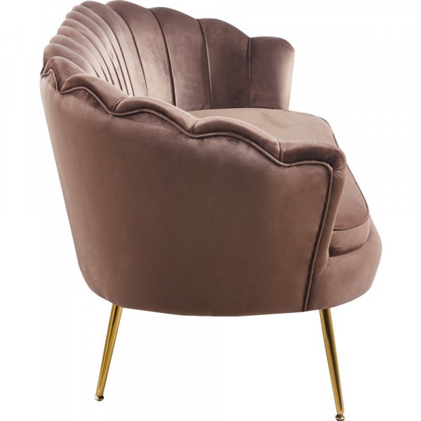 3-seters fl�yelsofa brun/messing