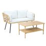 1 Balkongsett 2-seters sofa med bord + Kompakt loungesett for balkong + Beige