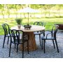 Spisegruppe Salt teak: Teakbord, rundt, 120 cm, inkl. 4 stk. Thornet karmstoler