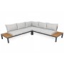Hjrnesofa Burgos med bord - Gr/lysegr