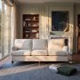Howard Watford Deluxe buet 4-seters sofa - 225 cm, beige og messinghjul