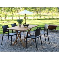Spisegruppe Saltö teak: Klaffbord i teak inkl. 4 Alafors karmstoler Spisegruppe Saltö teak: Klaffbord i teak inkl. 4 Alafors karmstoler