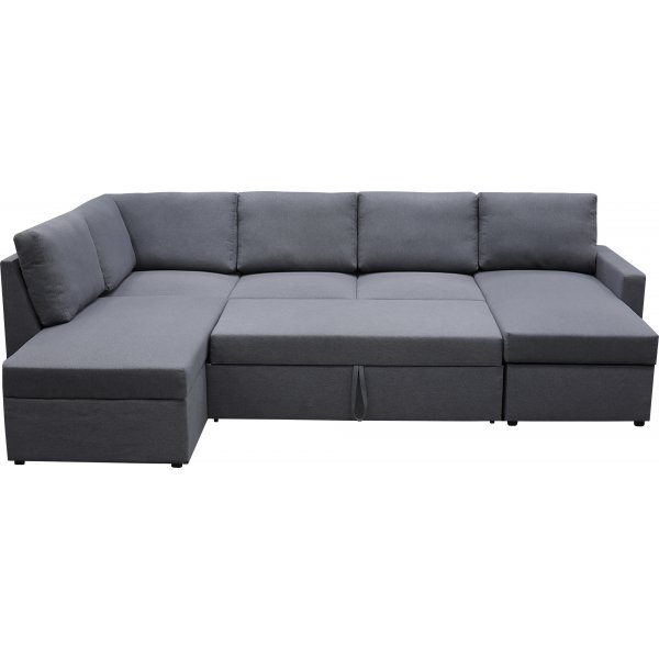 U-formet sovesofa Dream med oppbevaring - 299 cm - m�rkegr�