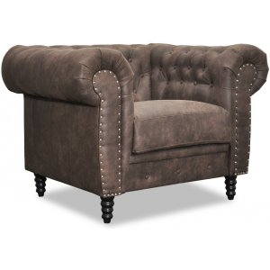 Ashford chesterfield lenestol - Brunt øko-skinn Ashford chesterfield lenestol - Brunt øko-skinn