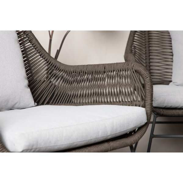 Loungegruppe Gr�/Brun med bord - Davao