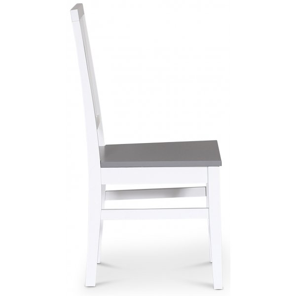 Trestol i hvit MDF med gr�tt sete - F�r�
