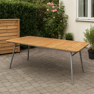 Möllan bord 176x90 cm - Teak / Galvanisert stål Möllan bord 176x90 cm - Teak / Galvanisert stål