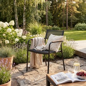 Stablebar hagestol svart/beige - Pino