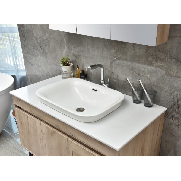 Baderomsmøbler Melina - Lys treimitasjon + 2.00 x Baderomskrok Baderomsmøbler Melina - Lys treimitasjon + 2.00 x Baderomskrok