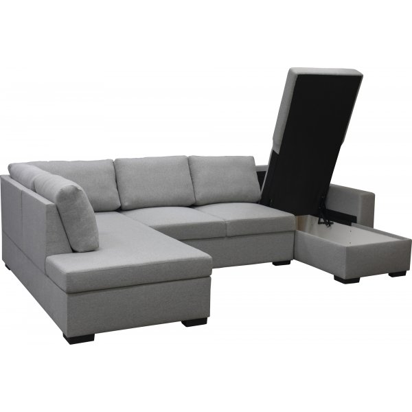 U-sofa Solna med oppbevaring - 309 cm - lys grå U-sofa Solna med oppbevaring - 309 cm - lys grå