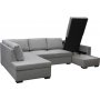 U-sofa Solna med oppbevaring - 309 cm - lys grå U-sofa Solna med oppbevaring - 309 cm - lys grå