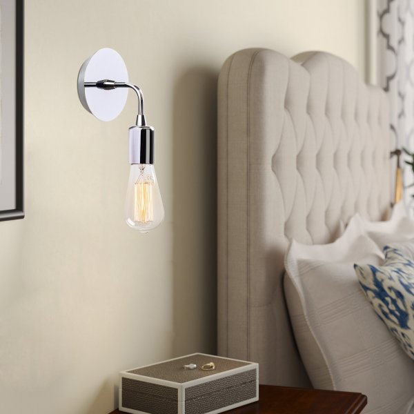 Krom vegglampe