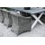 Oxford utendørs spisegruppe; grå/hvit bord 220 cm inkl. 6 stk. Mercury lenestoler grå kunstrotting