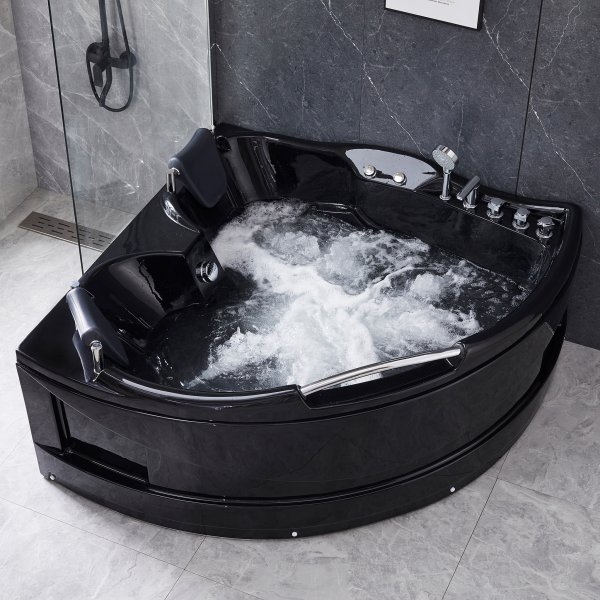 Boblebad hjrnebad for to 150x150cm | BK-005 | Svart