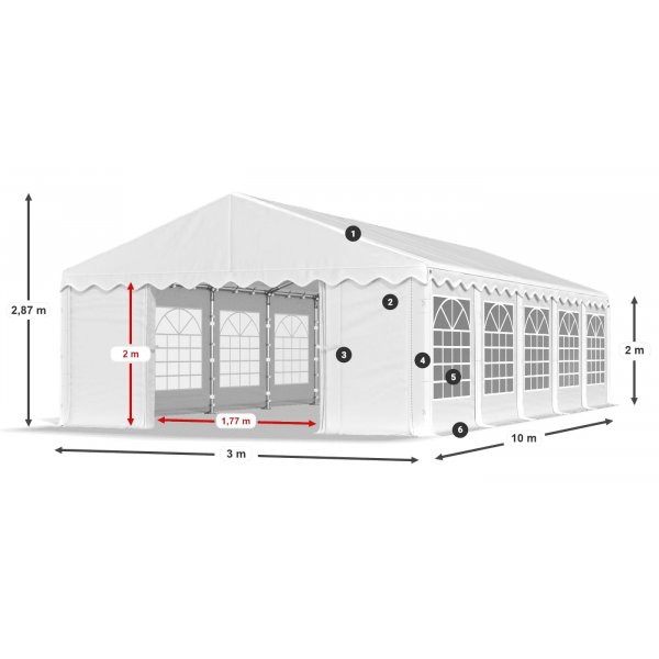 Partytelt Eco 1 i PE - 3 x 10 m Partytelt Eco 1 i PE - 3 x 10 m