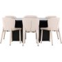 1 Spisebord Strada med 6 Astoria stoler - Beige/svart