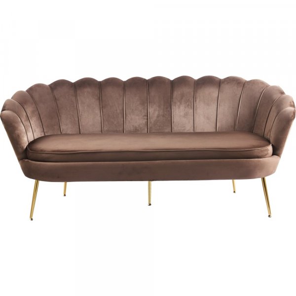 3-seters fl�yelsofa brun/messing