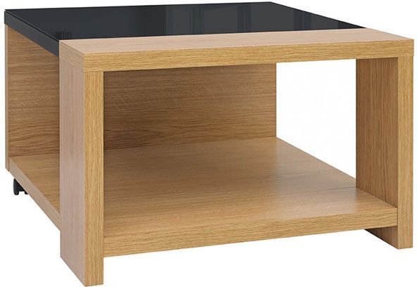Manilla sofabord 70 x 70 cm - Eik/svart (H�yglans)