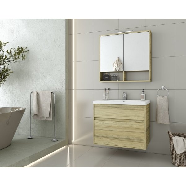 Mbelpakke Instinct 80 - Natural Oak med speilskap