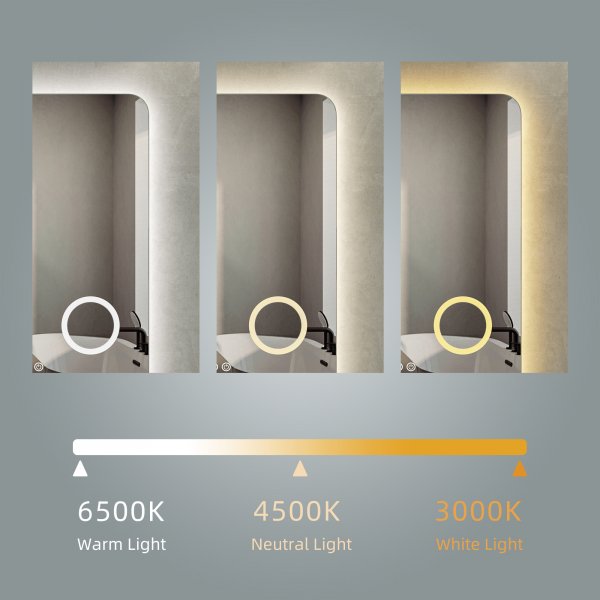 Speil - Salerno | Rektangulært | LED-belysning, dimbar og antidugg Speil - Salerno | Rektangulært | LED-belysning, dimbar og antidugg