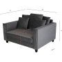Stor lenestol i m�rkegr� fl�yel - 138 cm bred