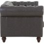 Sofa Chesterfield 3-seter 219 cm - m�rkebrun PU
