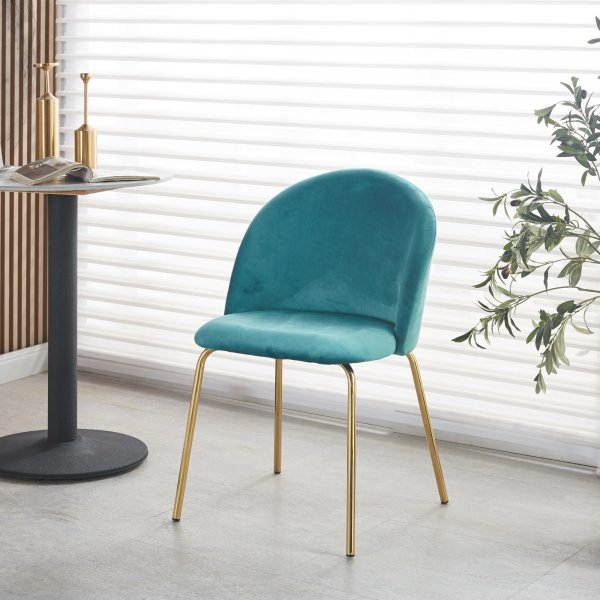 Giovani-stol i gr�nn fl�yel med messingben