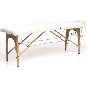 Massasjebenk med treben - 2 soner - Hvit