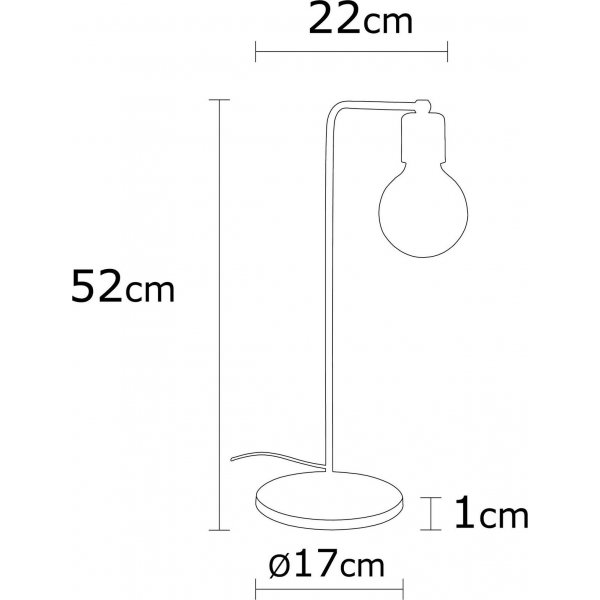 Bordlampe - Svart/kobber