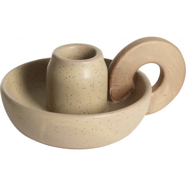 Lottis lysestake 13 x 10 x 6 cm - Beige Lottis lysestake 13 x 10 x 6 cm - Beige